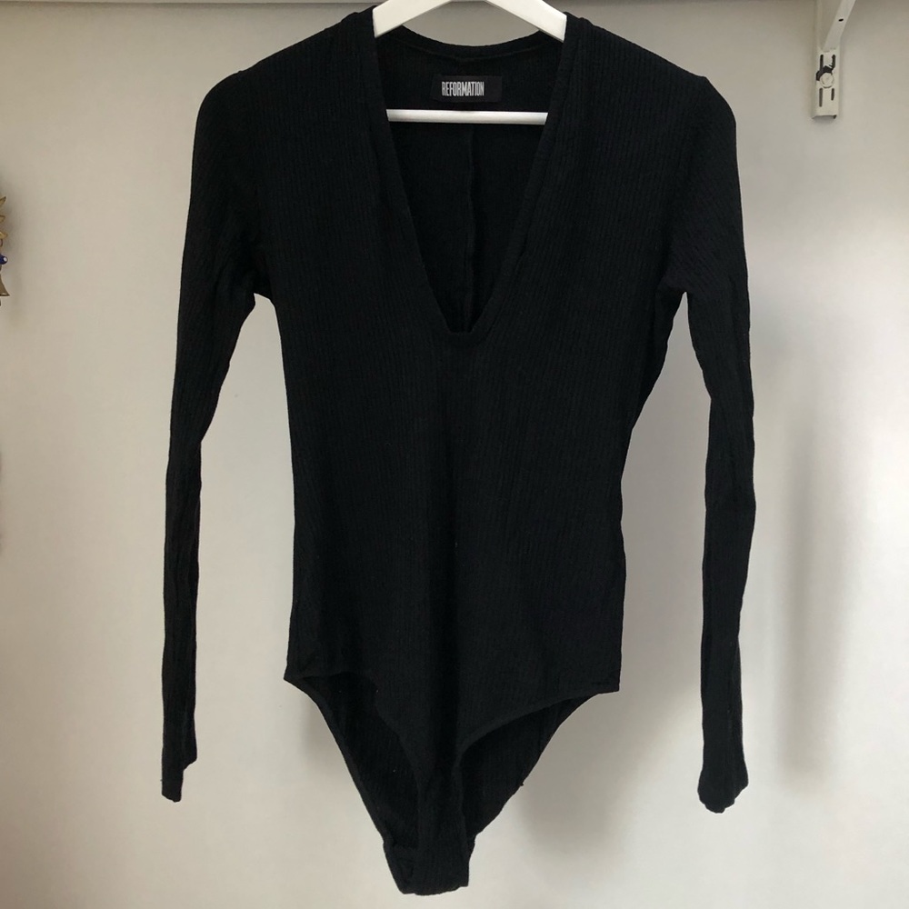 NWOT✨ Reformation Long Sleeve Black Bodysuit